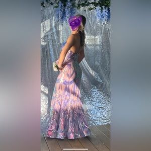 Jovani - 05100 Strapless V-Neck Sequin Embellished Mermaid Gown